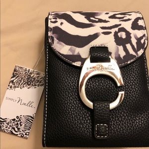 Simply Noel black and animal print cross body bag